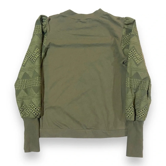 Anthropologie Helen Lace Mock Neck Green Top Sz XS - Picture 5 of 9